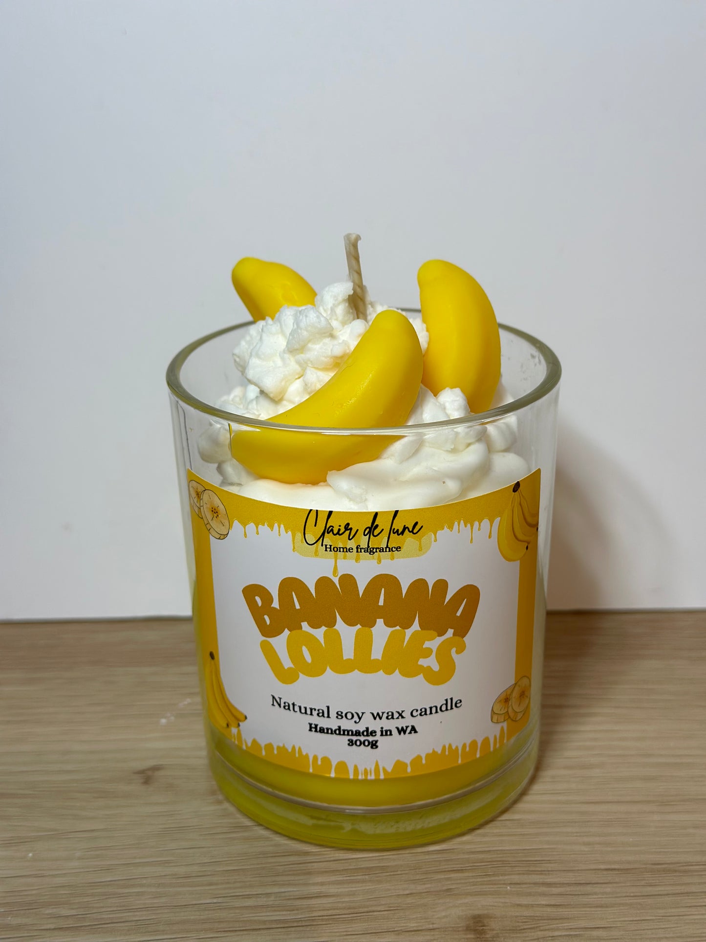 Banana lollies dessert candle