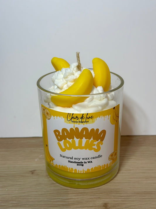 Banana lollies dessert candle