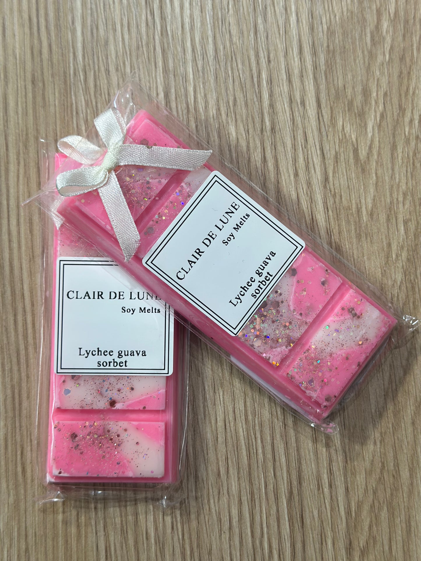 Lychee guava sorbet snap bar