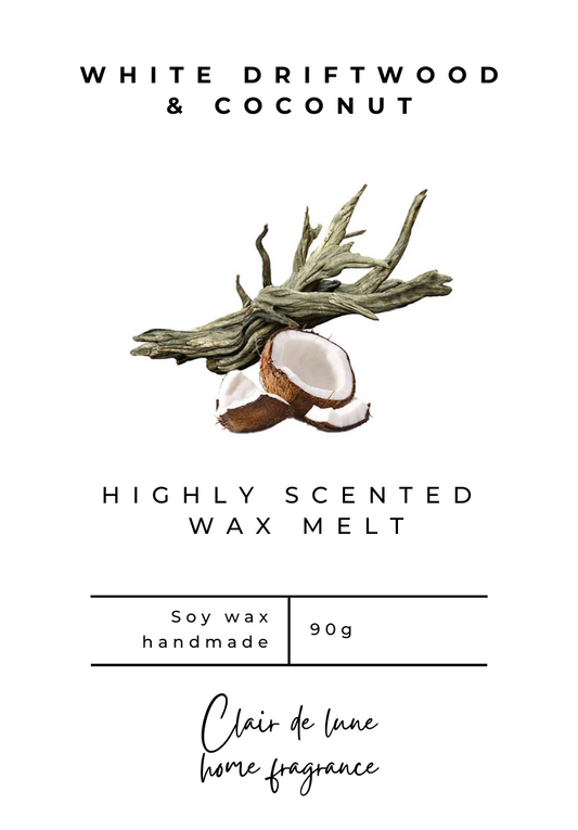 White driftwood & coconut - Clam shell wax melt