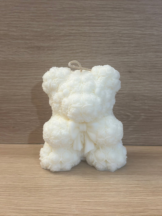 Flower rose bear candle