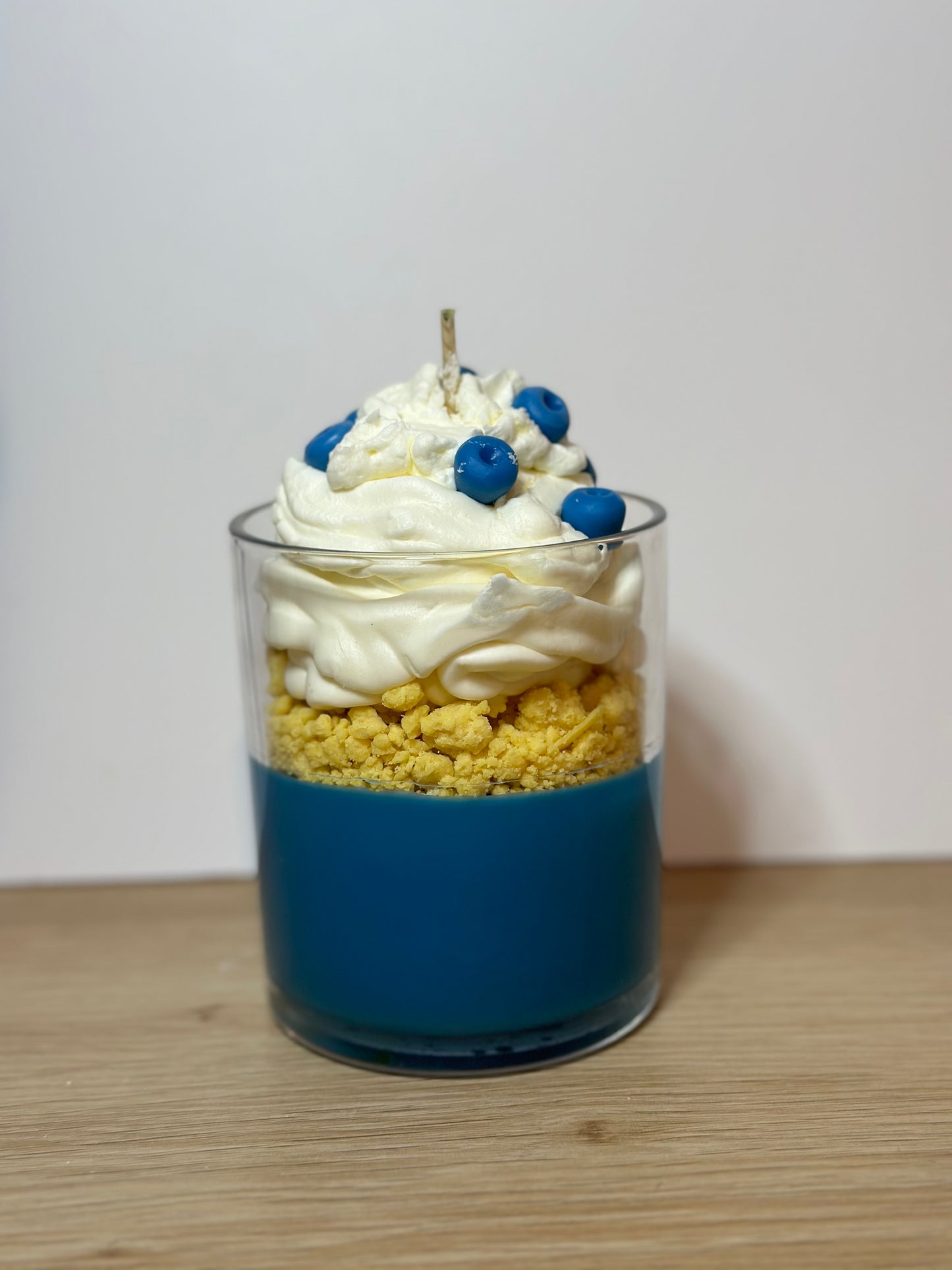 Blueberry muffin dessert candle