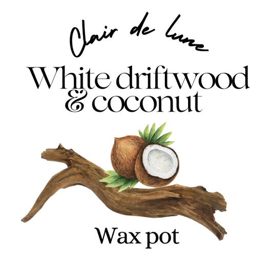 White driftwood & coconut melt pot