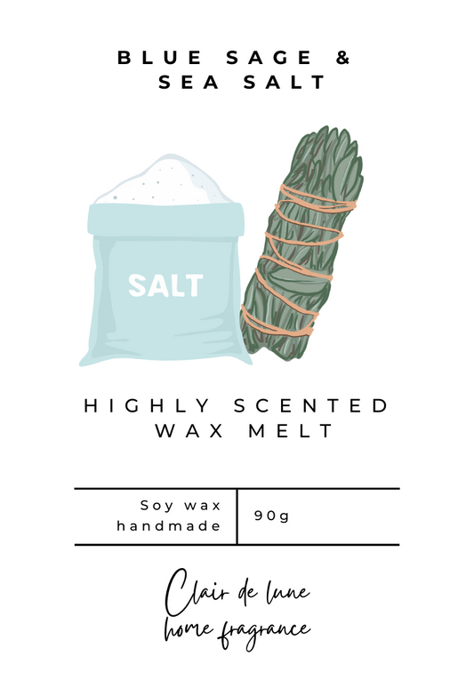 Blue sage & sea salt - Clam shell wax melt