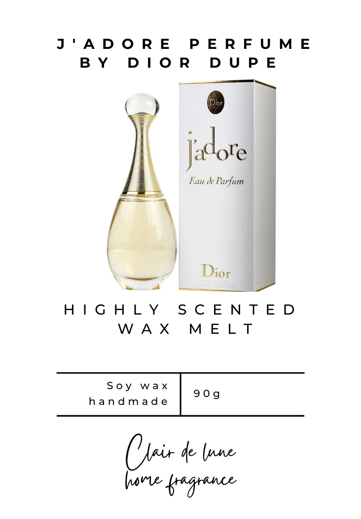 J'Adore perfume by Dior dupe - Clam shell wax melt