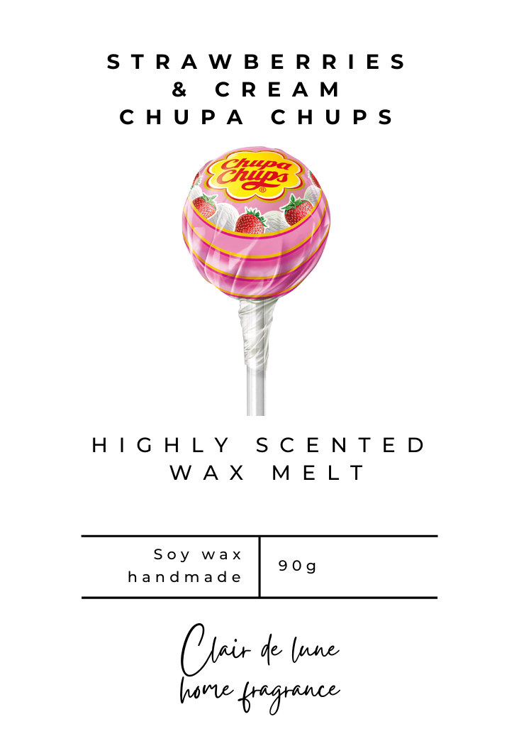 Strawberries & cream chupa chups - Clam shell wax melt