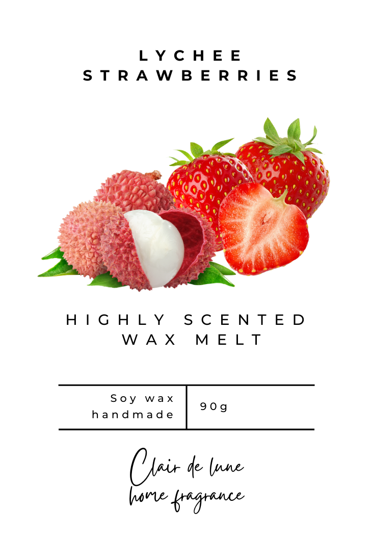 Lychee strawberries - Clam shell wax melt