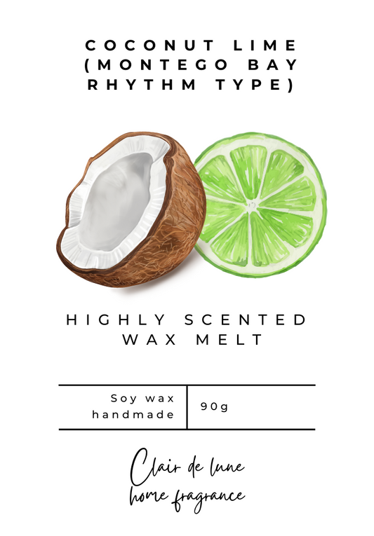 Coconut lime (Montego bay rhythm type) - Clam shell wax melt