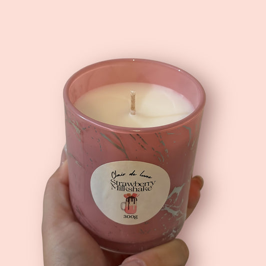 Pink marble candle