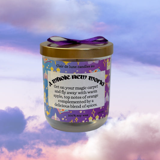 A whole new world candle