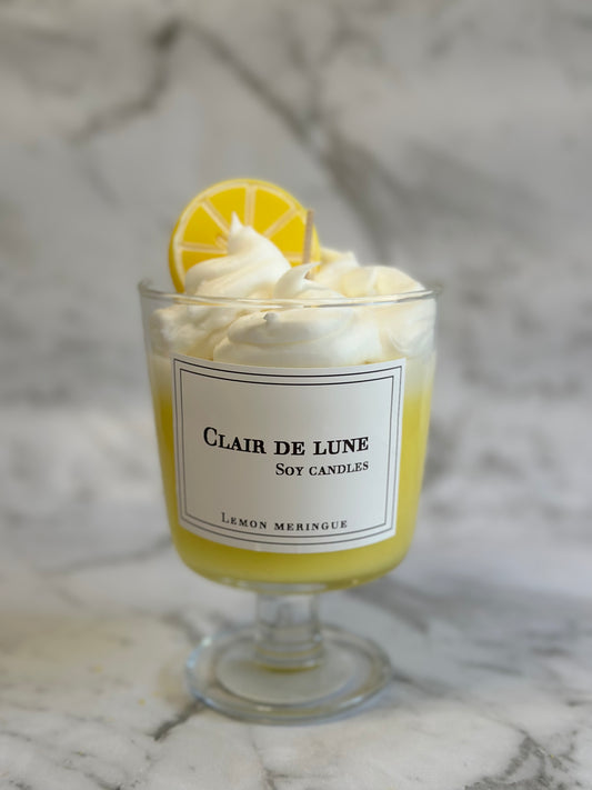 Lemon meringue dessert candle